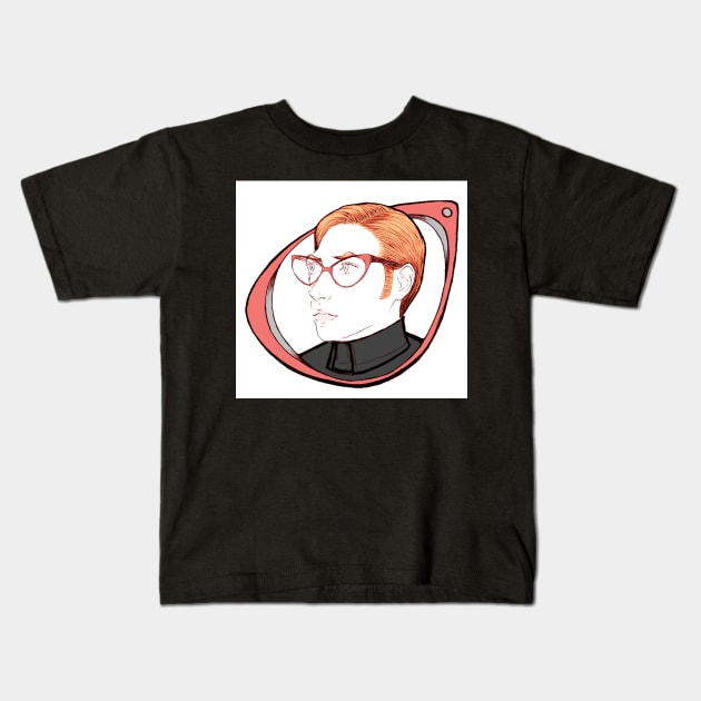 Hux in cat eye glasses Kids T-Shirt by RekaFodor